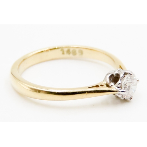 557 - Diamond Solitaire Ring Set in 18 Carat Yellow Gold Ring Size N