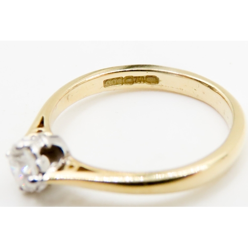 557 - Diamond Solitaire Ring Set in 18 Carat Yellow Gold Ring Size N