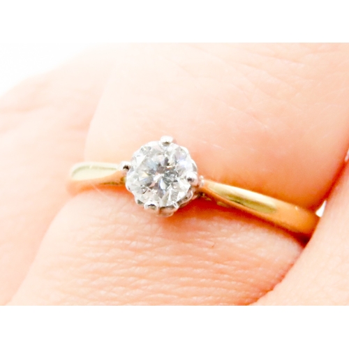 557 - Diamond Solitaire Ring Set in 18 Carat Yellow Gold Ring Size N