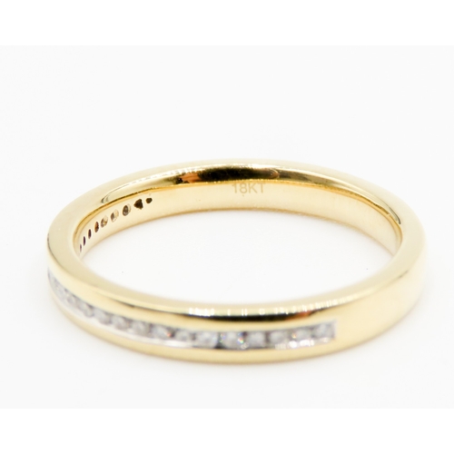 558 - Diamond Set Half Eternity Ring Mounted in 18 Carat Yellow Gold Ring Size M and a Half