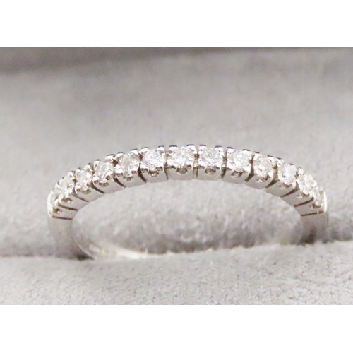 565 - Diamond Set Half Eternity Ring Mounted in 18 Carat White Gold Ring Size I