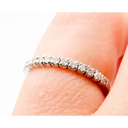 565 - Diamond Set Half Eternity Ring Mounted in 18 Carat White Gold Ring Size I