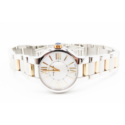 572 - Raymond Weil Geneve Bi Metal Ladies Wristwatch Swiss Made Mother of Pearl Dial Roman Numerals Sapphi... 