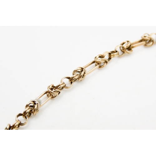 589 - 9 Carat Yellow Gold Fancy Knot Link Bracelet 17cm Long