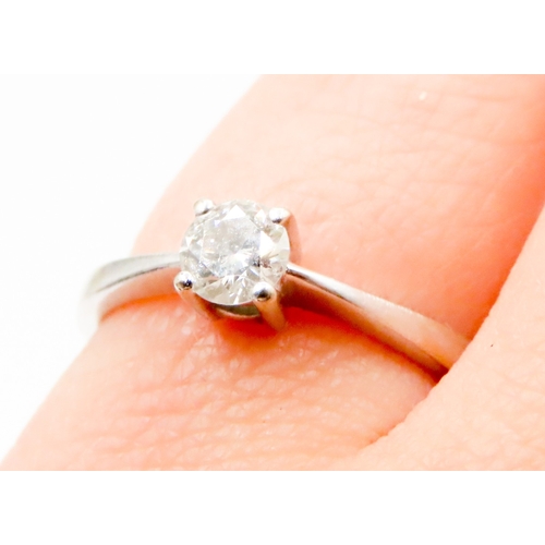 591 - Four Claw Set Diamond Solitaire Ring Mounted in 18 Carat White Gold  Approximately 0.40ct Diamond Ri... 