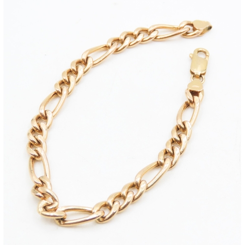 6 - 9 Carat Yellow Gold Figaro Link Bracelet 20cm Long