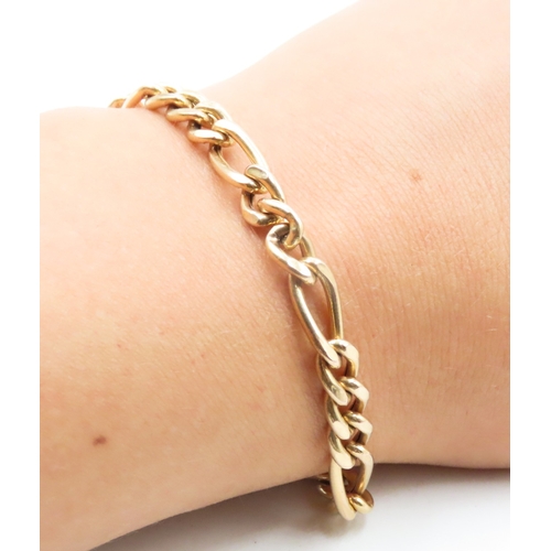 6 - 9 Carat Yellow Gold Figaro Link Bracelet 20cm Long