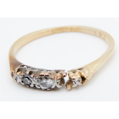 601 - Diamond Set Ring Mounted in 18 Carat Gold and Platinum Size M Lacking Stones Sold As Photographed