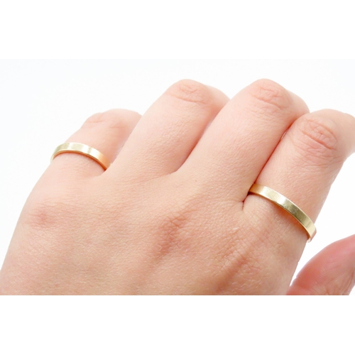 617 - Tiffany & Co 18 Carat Yellow Gold Matching Wedding Band Rings Sizes L and X With Original Presentati... 