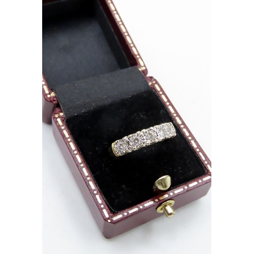 658 - Diamond Five Stone Rub Over Set Ring Mounted in 18 Carat Yellow Gold Ring Size J