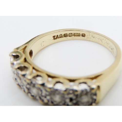 658 - Diamond Five Stone Rub Over Set Ring Mounted in 18 Carat Yellow Gold Ring Size J