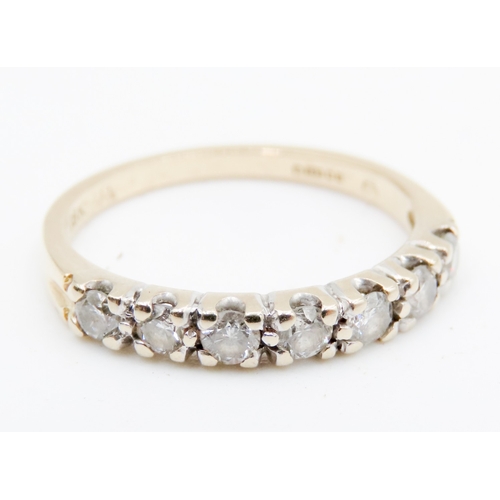 663 - Diamond Seven Stone Set Half Eternity Ring Mounted in 18 Carat Yellow Gold Ring Size L