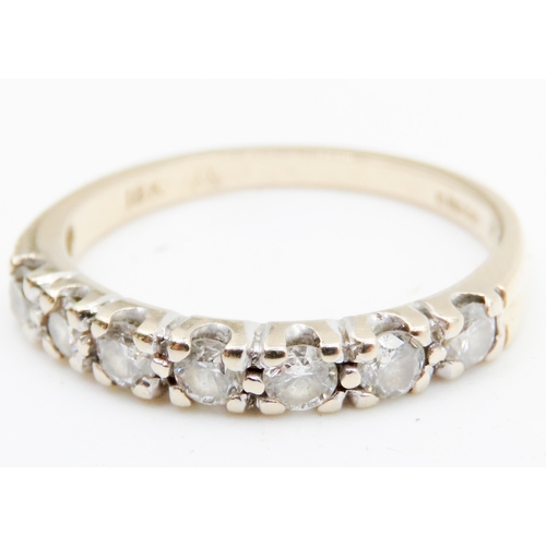 663 - Diamond Seven Stone Set Half Eternity Ring Mounted in 18 Carat Yellow Gold Ring Size L