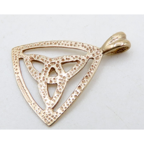 668 - 9 Carat Yellow Gold Celtic Motif Pendant 2.5cm High with 9 Carat Yellow Gold Chain Repair Needed on ... 