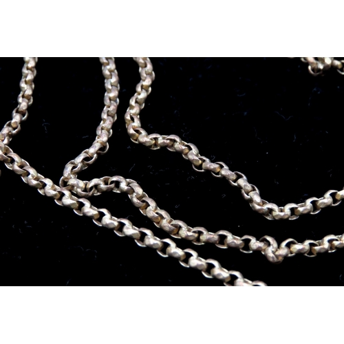 669 - Rolled Gold Guard Chain 132cm Long With 9 Carat Yellow Gold Back and Front Set Locket 2.5cm High