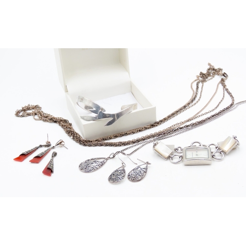 687 - Collection of Various Silver Jewellery Items Quantity as Photographed