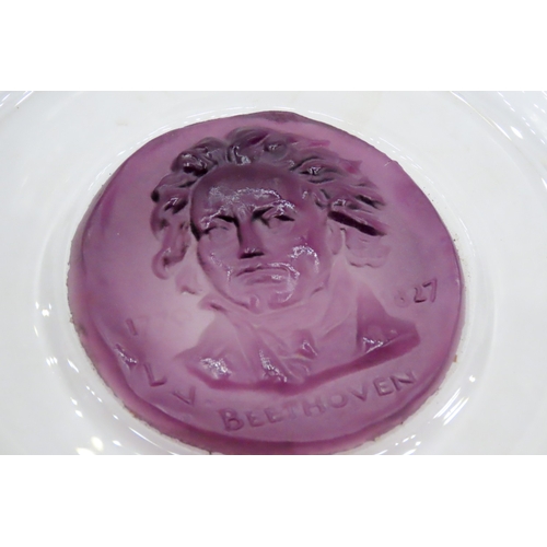 703 - Crystal Plate Beethoven 1770 - 1827 25cm Diameter