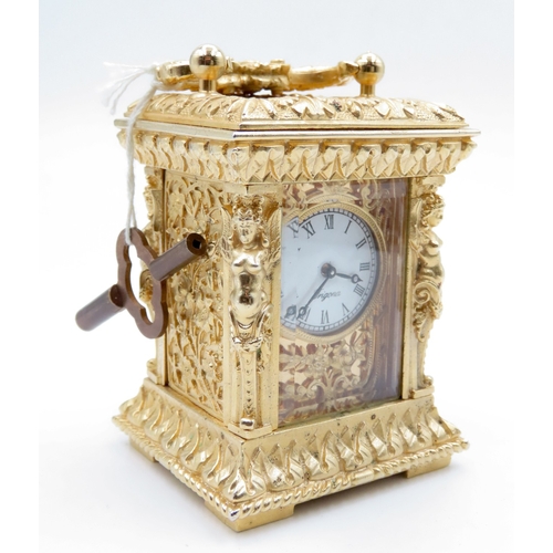 706 - Finely Detailed Carriage Clock 7cm High