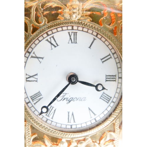 706 - Finely Detailed Carriage Clock 7cm High