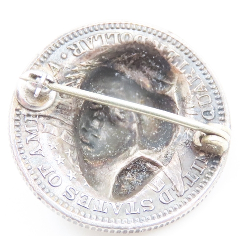 730 - Silver Coin Brooch 2.5cm Diameter