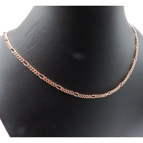 97 - 9 Carat Rose Gold Figaro Link Necklace 46cm Long