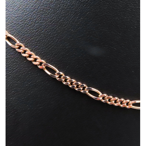 97 - 9 Carat Rose Gold Figaro Link Necklace 46cm Long