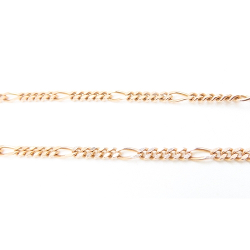 97 - 9 Carat Rose Gold Figaro Link Necklace 46cm Long