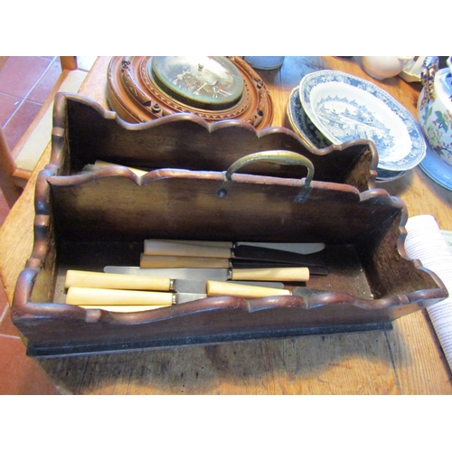 1004 - Mahogany Knife Box Rectangular Form Approximately 15 Inches Long x 9 Inches Wide