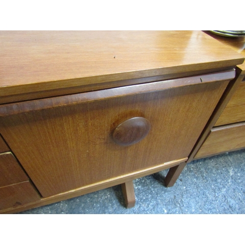 1005 - Vintage Sideboard with Three Central Drawers Above Shaped Supports Approximately 7ft Long