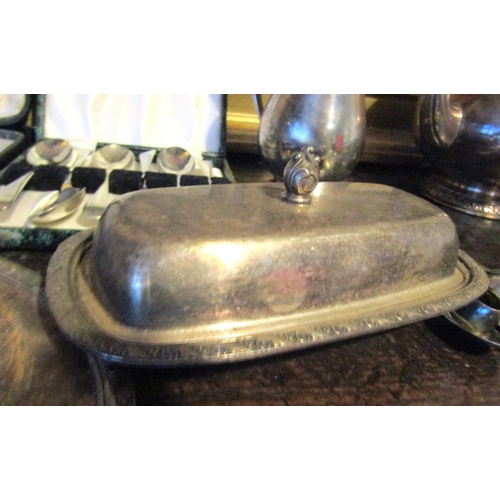 1007 - Various Silver Plate Including Gravy Boat Quantity as Photographed