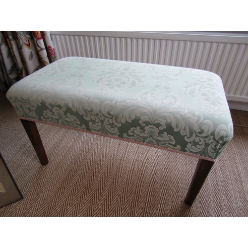 1011 - George III Duet Stool with Brocade Upholstered Seat Approximately 34 Inches Wide