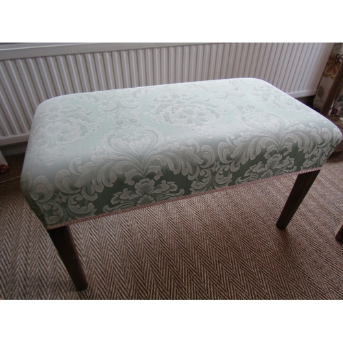 1011 - George III Duet Stool with Brocade Upholstered Seat Approximately 34 Inches Wide