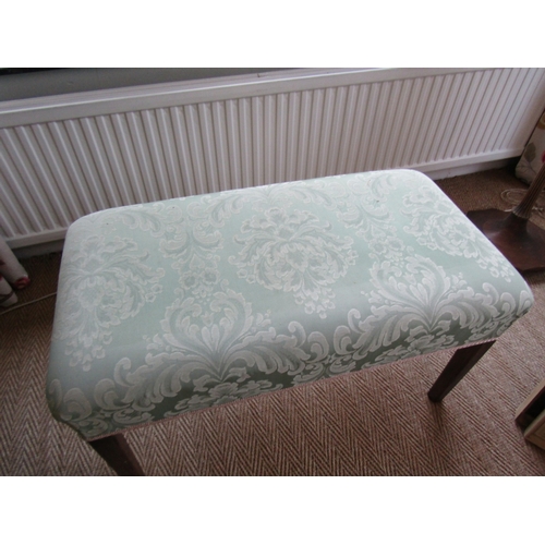 1011 - George III Duet Stool with Brocade Upholstered Seat Approximately 34 Inches Wide