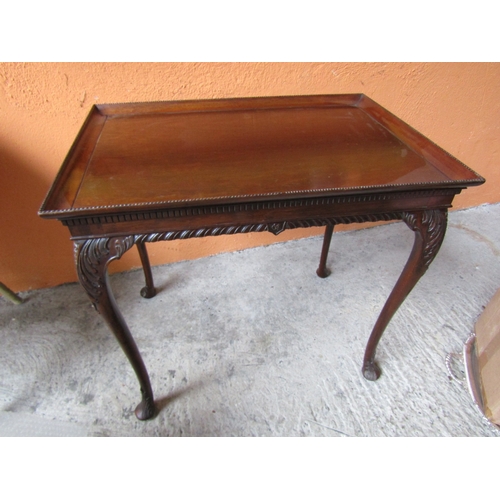 1012 - Antique Mahogany Tea Table Finely Carved �Cabriole Supports Approximately 26 Inches Wide x 29 Inches... 