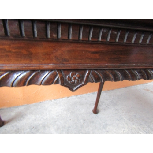 1012 - Antique Mahogany Tea Table Finely Carved �Cabriole Supports Approximately 26 Inches Wide x 29 Inches... 