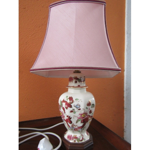 1021 - Masons Iron Stone Pair of Table Lamps Pagoda Shades Each Electrified Working Order Each Approximatel... 