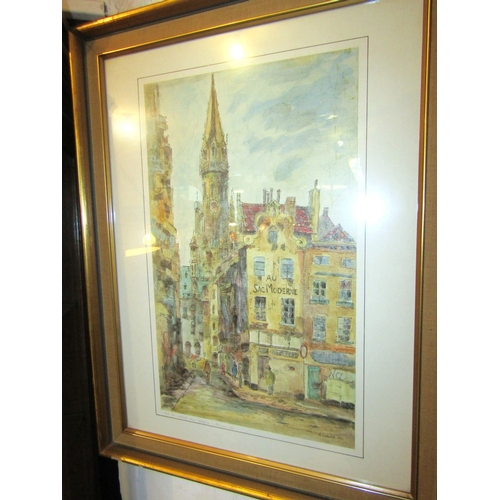 1027 - A Turner Brussels Watercolour Signed and Dated 1982 Contained Within Gilded Frame Approximately 22 I... 