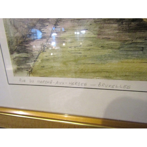 1027 - A Turner Brussels Watercolour Signed and Dated 1982 Contained Within Gilded Frame Approximately 22 I... 