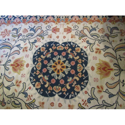 1031 - Portuguese Arraiolos Rug Stylised Borders Attractively Weaved Approximately 6ft 6 Inches x 5ft