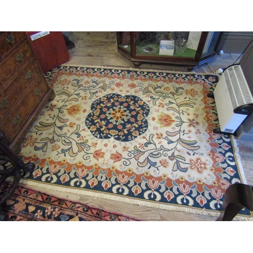 1031 - Portuguese Arraiolos Rug Stylised Borders Attractively Weaved Approximately 6ft 6 Inches x 5ft