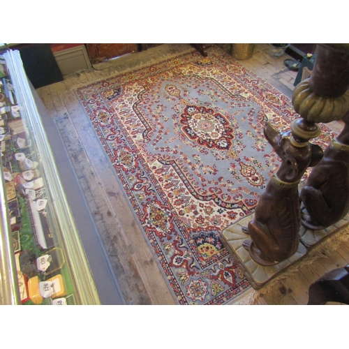 1039 - Persian Pure Wool Rug Central Medallion with Patterned Borders Approximately 9ft Long x 5ft Wide