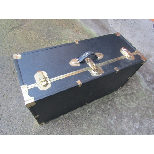 1051 - Actors Travelling Hardcase with Brass Mounts and Clasps Approximately 42 Inches Wide x 16 Inches Hig... 