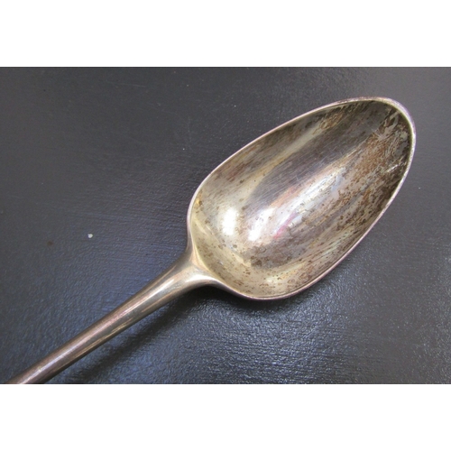 1056 - Silver Serving Spoon Antique Approximately 12 Inches Long