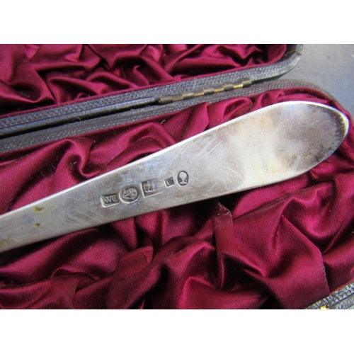 1062 - Silver Serving Spoon Contained Within Original Presentation Case Approximately 11 Inches Long