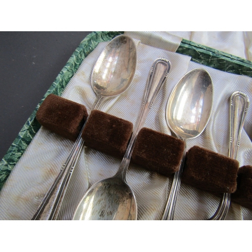 1063 - Set of Six Silver Teaspoons Contained Within Original Presentation Case