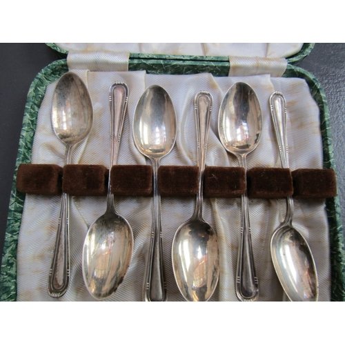 1063 - Set of Six Silver Teaspoons Contained Within Original Presentation Case