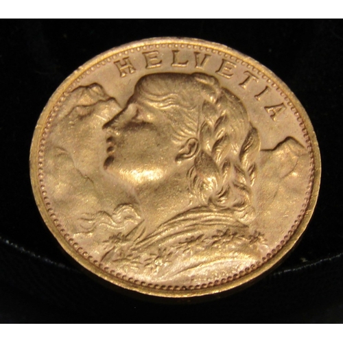 1067 - 20 Franc Swiss Gold Coin Dated 1907