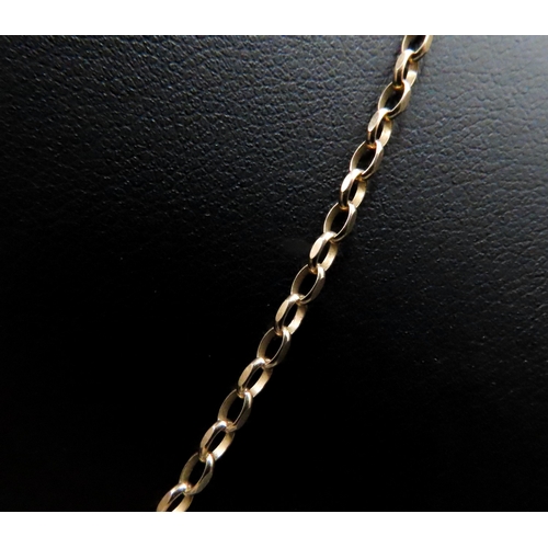 107 - 9 Carat Yellow Gold Oval Link Chain 76cm Long