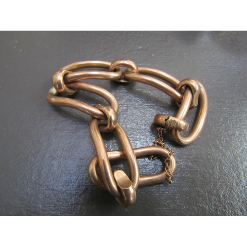 1071 - Nine Carat Rose Gold Chain Link Articulated Form Ladies Bracelet