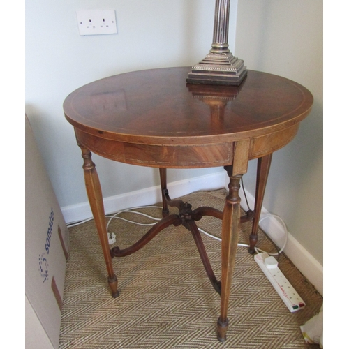 1075 - Antique Figured Mahogany Circular Form Occasional Table Well Carved Supports Circular Form Top Appro... 